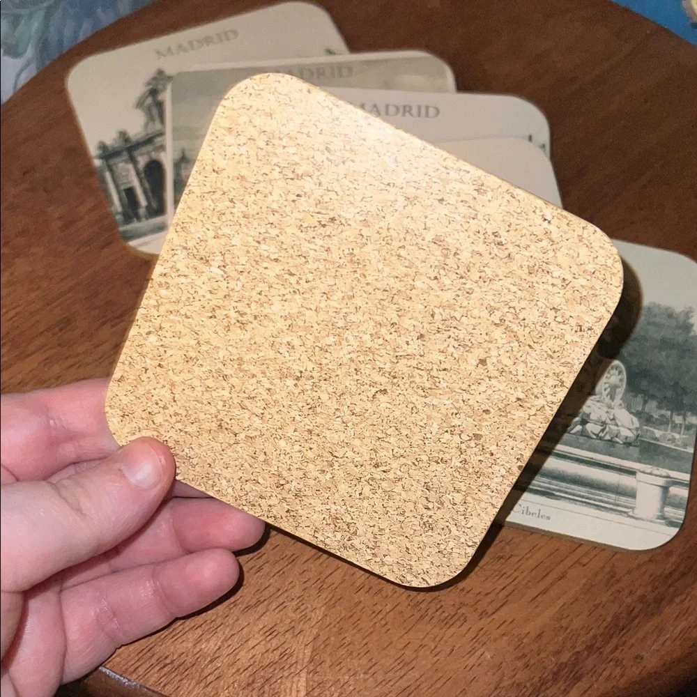 Madrid Themed Coaster Set - Cream, Set Of 6, Vintage Look